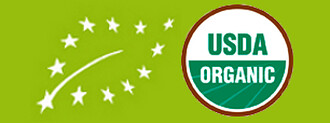 Loga pou��van� na biopotravin�ch v EU a USA