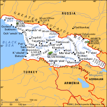 mapa Kavkazu
