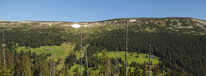 Sněhové pole Mapa republiky v Krkonoších Foto: Kamila Antošová Správa KRNAP