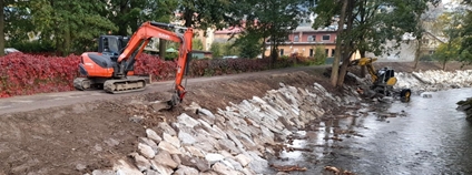 Povodí Moravy v Hanušovicích opravilo protipovodňová opatření a odtěžilo sedimenty Foto: Povodí Moravy