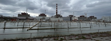 Chladicí nádrž Záporožské jaderné elektrárny 29. března 2023.