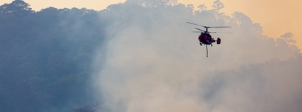 Vrtulník hasí požár Foto: Depositphotos