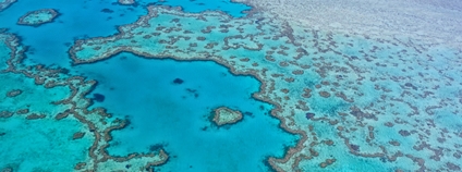 Letecký pohled na Velký bariérový útes v Austrálii Foto: Depositphotos