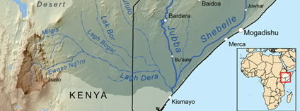 Východní část Afriky (mapa) Foto: Kmusser Wikimeda Commons