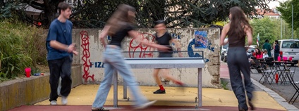 Z parkoviště městské hřiště. Kolejní ulice testuje budoucnost Kampusu Dejvice Foto: FA ČVUT