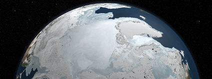 Ledová pokrývka Arktidy dne 6. března 2010