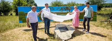 CHKO Soutok se dočkala slavnostního odhalení pamětního kamene i prvního hraničníku Foto: Radek Míča MŽP a AOPK