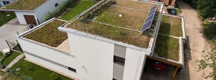 Pasivní dům se zelenou střechou v Dubňanech.