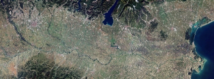 Satelitní pohled na řeku Pád Foto: European Space Agency Flickr