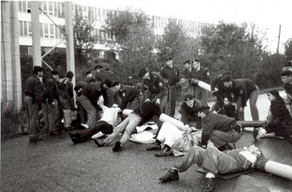  Blokáda Temelína v roce 1995 podporovaná Greenpeace.