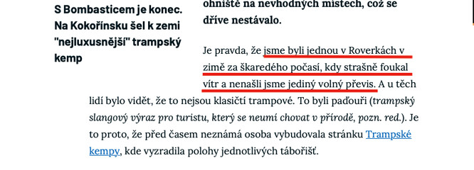Organizátorka „vyjádření vědců“ Michaela Nohejlová Zemková přiznává, že na Kokořínsko sama jezdí trampovat. 