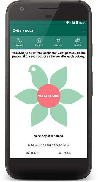 Aplikace vám může pomoci vyřešit situaci, kdy si prostě se záchranou zvířete nebudete vědět rady.