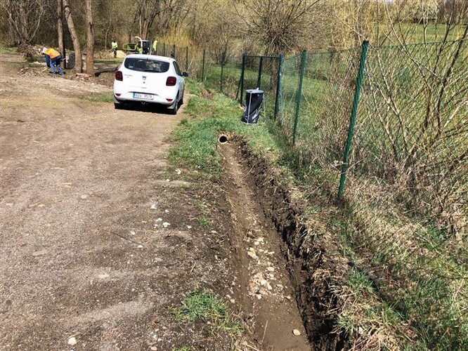  Úprava potoka ve Valašských Kloboukách proti povodním.