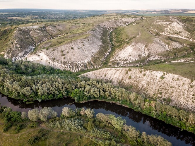 Rezervace křídové flóry (Doněcká oblast, válečná zóna), fotografie pořízená před válkou.